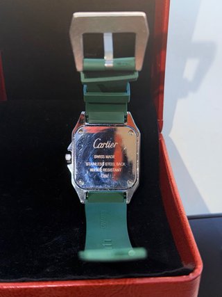 Reloj Cartier Acero Inoxidable Correa Verde