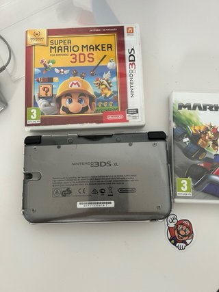Nintendo 3DS XL  + Mario Kart 7 y Mario Maker
