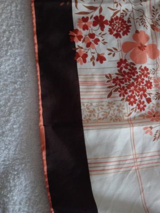 Foulard vintage floreale marrone e arancio