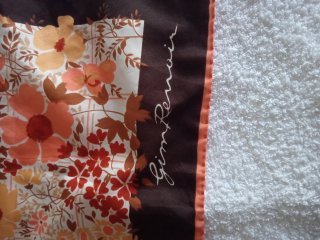 Foulard vintage floreale marrone e arancio