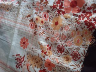 Foulard vintage floreale marrone e arancio
