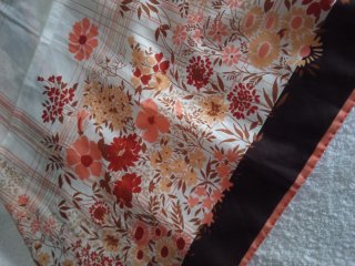 Foulard vintage floreale marrone e arancio