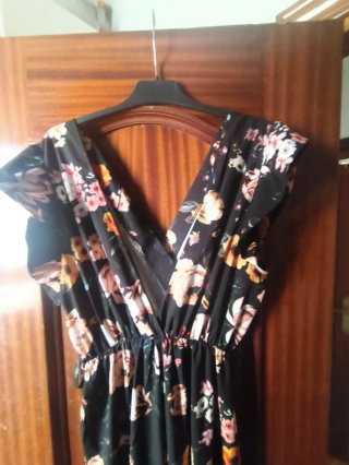 Mono largo floral negro