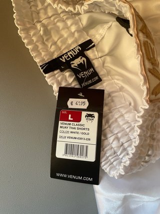Pantalón de Lucha Venum Blanco y Dorado