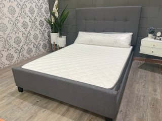 Cama Matrimonial Gris con Colchón