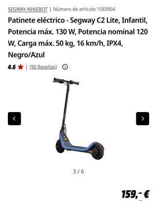Patinete eléctrico Segway C2 Lite Infantil