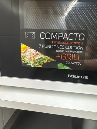 Microondas Taurus Compacto 700W 20L