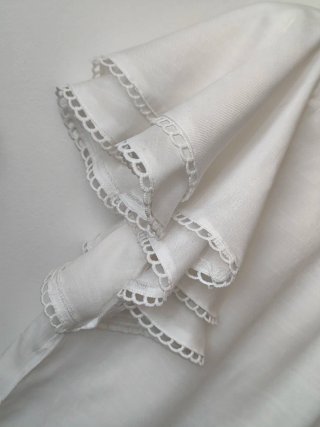 Blusa romántica blanca de algodón talla L
