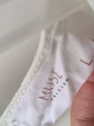 Blusa romántica blanca de algodón talla L