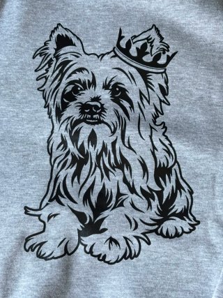 Sudadera gris perro yorkshire talla L