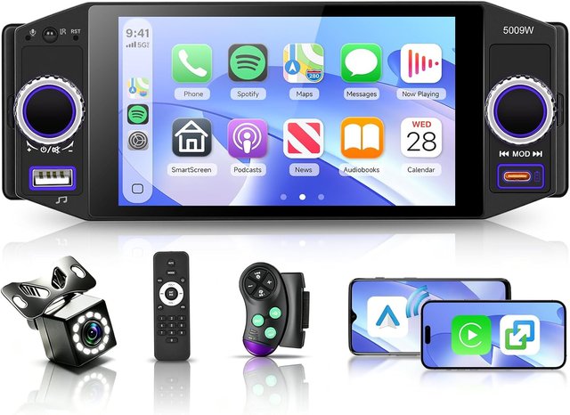 Radio 1 DIN Hodozzy con Pantalla CarPlay