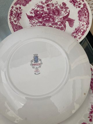 Juego de porcelana rosa y blanco