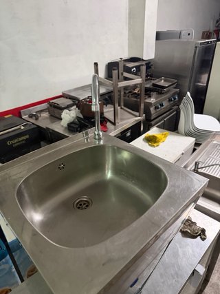 Lavamanos Acero Inox 45x45x85 casi nuevo