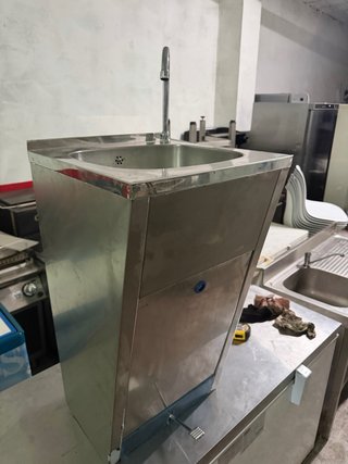 Lavamanos Acero Inox 45x45x85 casi nuevo