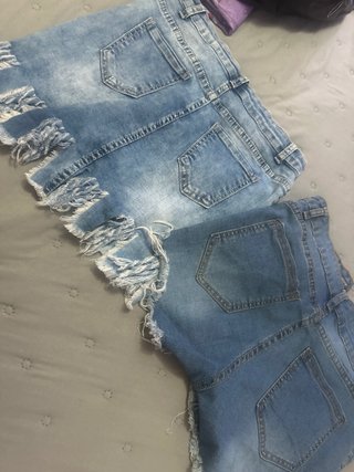 Falda y shorts vaqueros adornados
