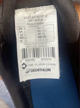 Zapatillas trekking grises y azules talla 41