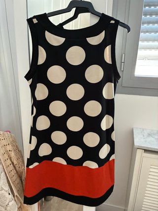 Vestido de lunares negro y rojo t-M Promod