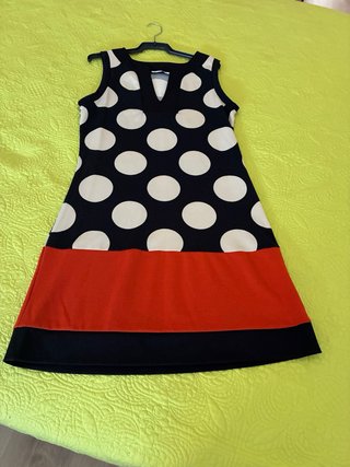 Vestido de lunares negro y rojo t-M Promod