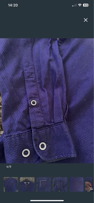 Camisa Piazza Italia azul cuello mao