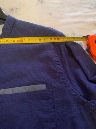 Camisa Piazza Italia azul cuello mao