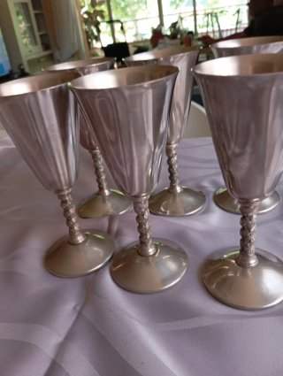 6 Copas Vintage Bañadas en Plata