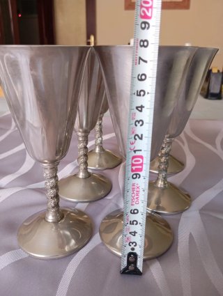 6 Copas Vintage Bañadas en Plata