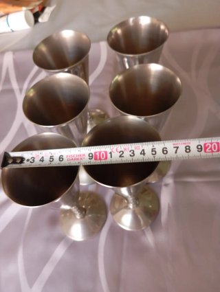 6 Copas Vintage Bañadas en Plata
