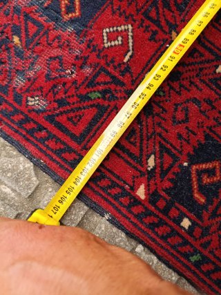 Alfombra Lana Artesanal Roja y Azul