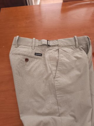 Pantalón Verano Hombre Rallas Finas Beige