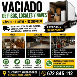 Vaciado de naves pisos y locales