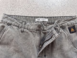 Zara Pantalones Cargo Y2K Grises Baggy