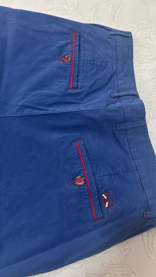 Pantalón de Lino Spagnolo Azul