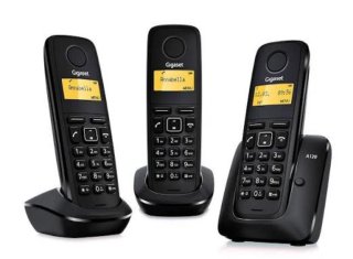 Set 3 Teléfonos Gigaset A120 Negros TRÍO
