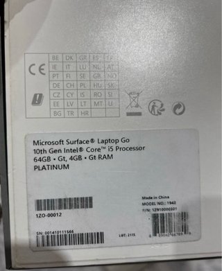 Microsoft Surface Laptop Go Plata