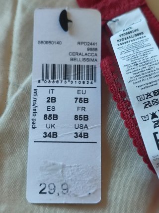 Reggiseno Intimissimi Rosso Pizzo Pois