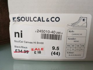 Zapatillas altas SoulCal & Co negras talla 44