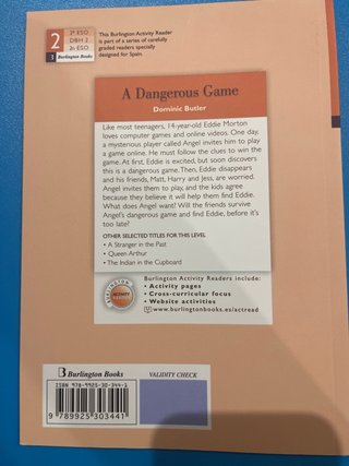 A Dangerous Game 2ºeso. Activity Readers 2019