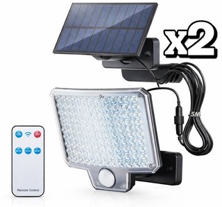 2 Faretti LED Solari con Telecomando