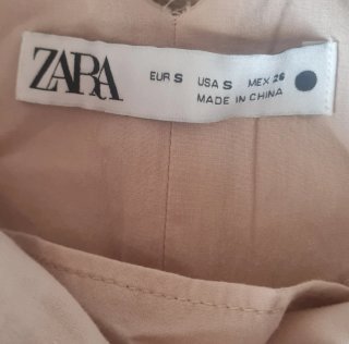 Vestido Lino Zara Perlas Talla S