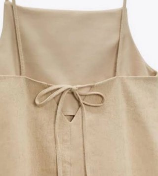 Vestido Lino Zara Perlas Talla S