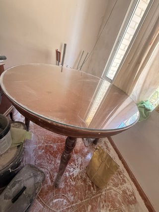 Mesa redonda 90cm con cristal