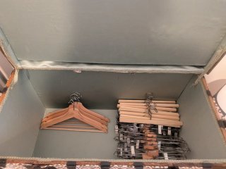Baúl restaurado tela y madera