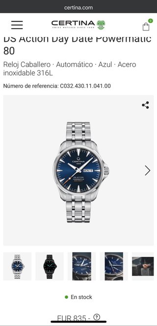 Certina DS Action Day Date Powermatic 80