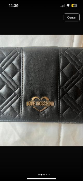 Bolso Moschino Negro Acolchado Cadena Dorada