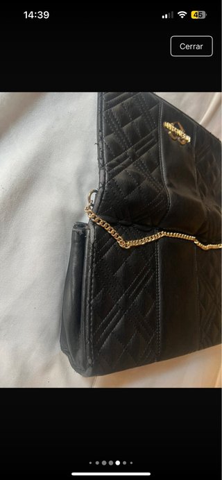 Bolso Moschino Negro Acolchado Cadena Dorada