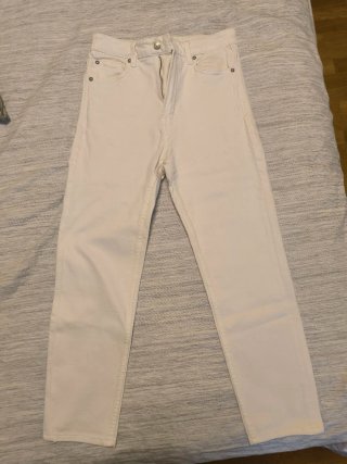 Pantalón Mom Slim Blanco Talla 40