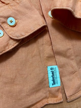 Camisa Lino Timberland Hombre Naranja