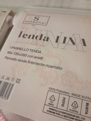 Set 2 Tende Suprema Lina Rosa/Bianco