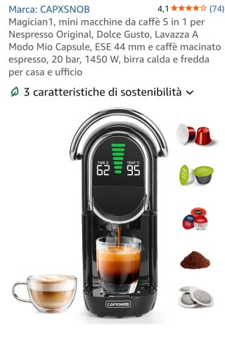 Macchina Caffè CAPXSNOB Magician1 5in1