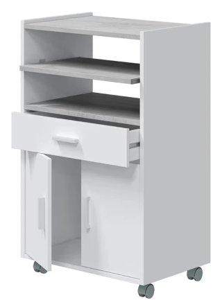 Mueble auxiliar cocina gris y blanco